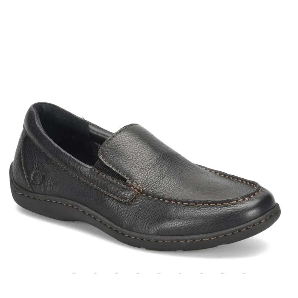 Born Men's Brompton II Slip-On Leather Loafers Black Size 8.5 M NEW! $120